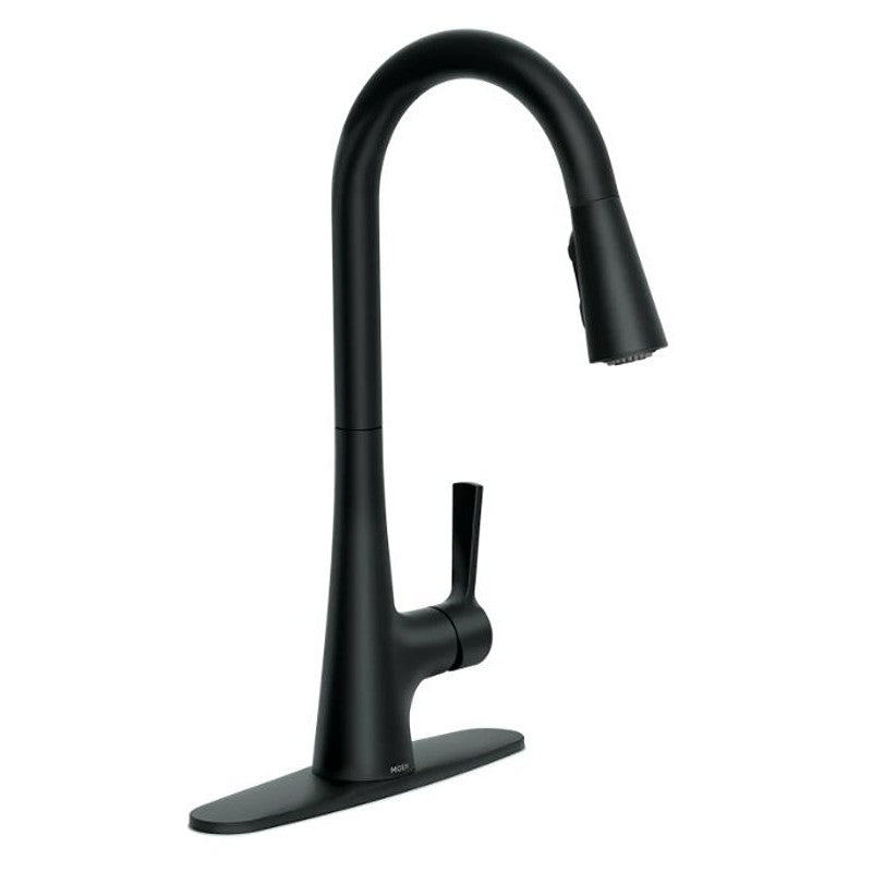 Moen Mikah 87069 Series 87069BL Pull-Down Kitchen Faucet, 1.5 gpm, 1-Handle, 1, 3-Faucet Hole, Metal, Deck