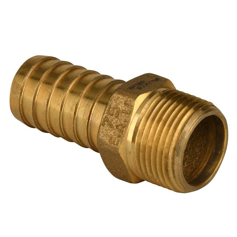 Water Source MA75NL Pipe Adapter, 3/4 in, MNPT x Barb, Brass