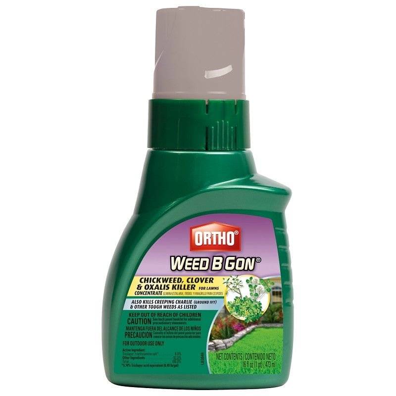 Ortho WEED B GON 0396410 Clover and Oxalis Killer, Liquid, Spray Application, 16 oz Bottle