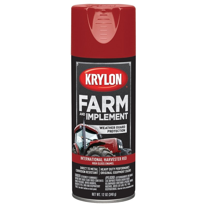 Krylon K01933000 Farm Equipment Spray, High-Gloss, International Harvester Red, 12 oz (Pack of 6)