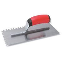 QLT NT671 Trowel, 1/4 in W x 1/4 in D Notch, 11 in L, 4-1/2 in W, Square Notch, Soft Grip Handle