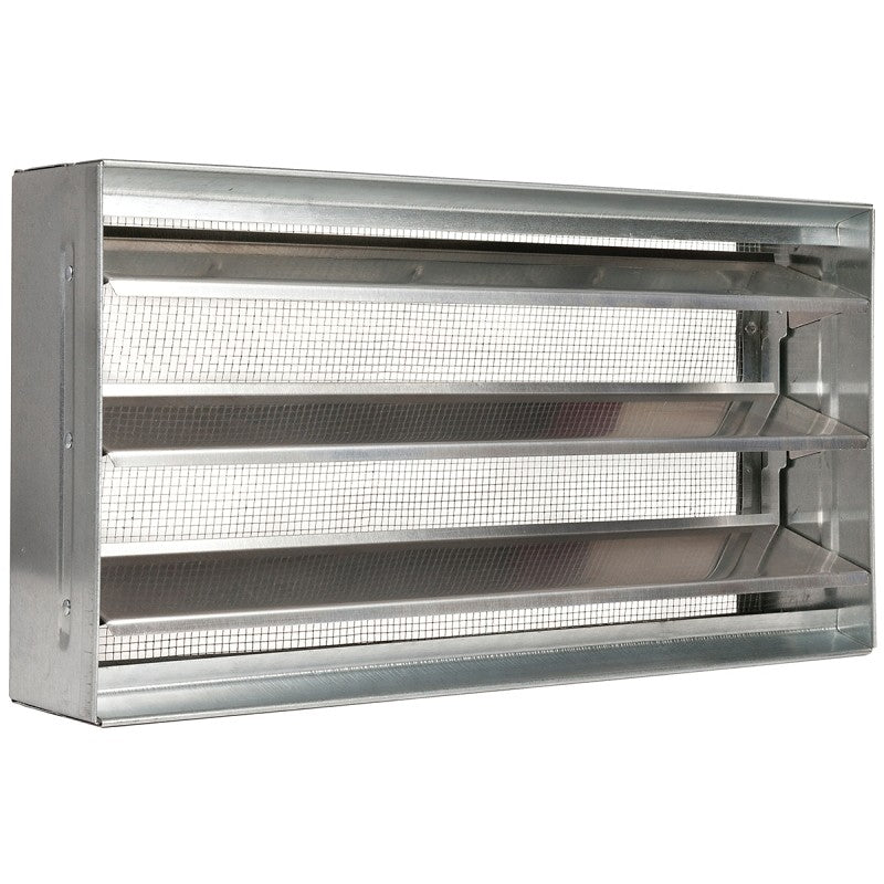 Master Flow BVSII Foundation Vent, 15-3/8 in W, 8 in H, 73 sq-in Net Free Ventilating Area, Aluminum