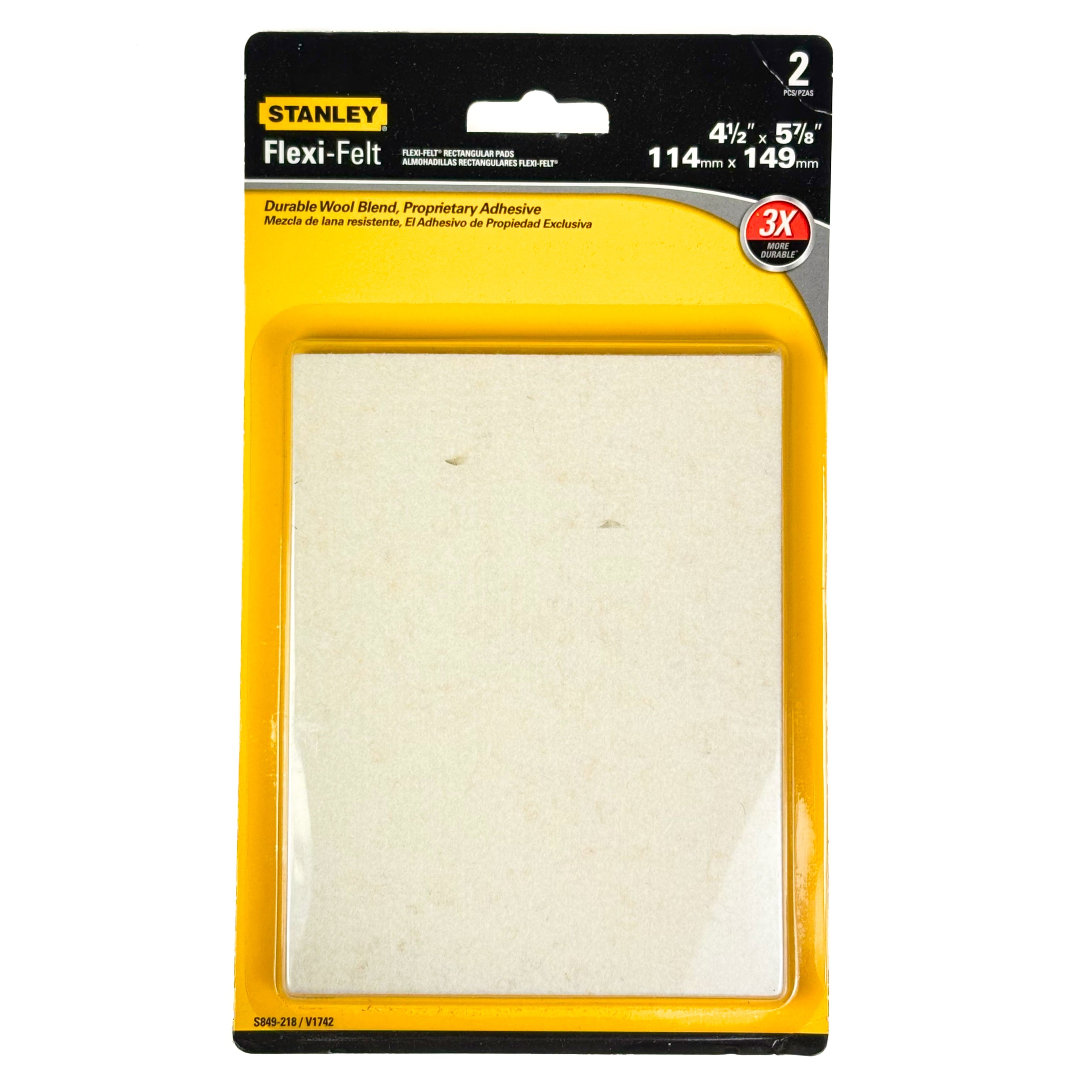Flexi-Felt Heavy Duty Self Adhesive Felt Blanket 4-1/2 By 5-7/8 Inch Oatmeal 2 Pack
