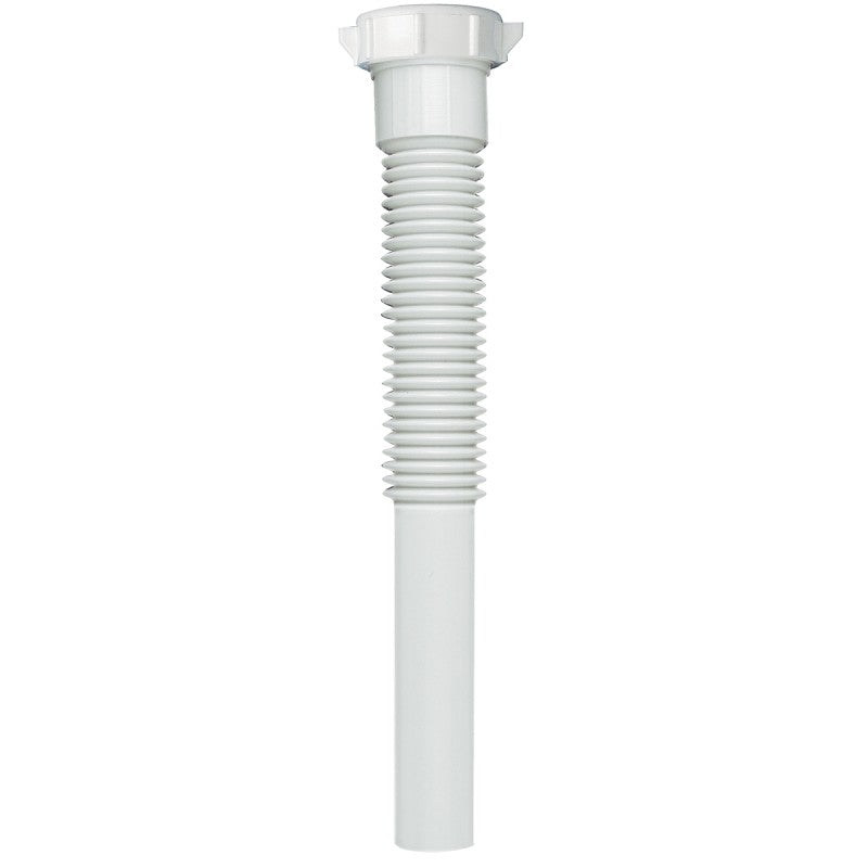 Plumb Pak PP21205 Pipe Extension Tube, 1-1/4 in, 9 in L, Slip-Joint, Plastic, White