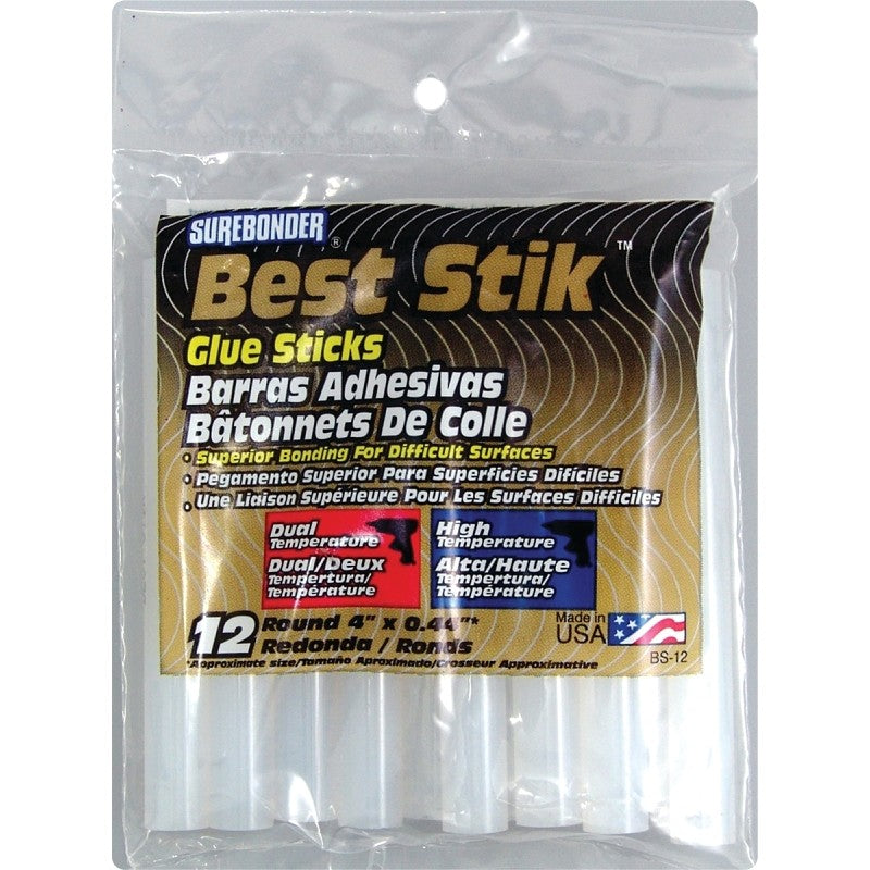 Surebonder BS-12 Glue Stick, Solid, Odorless, Clear