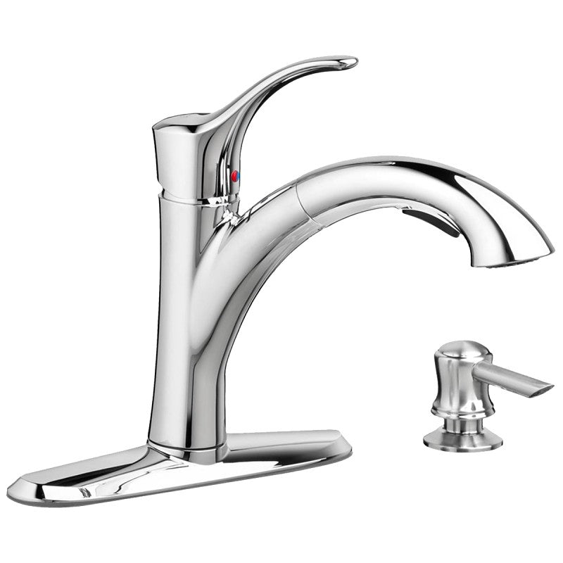 American Standard Mesa 9015.101.002 Pull-Out Kitchen Faucet with Soap Dispenser, 1.8 gpm, 1-Handle, Swivel Spout
