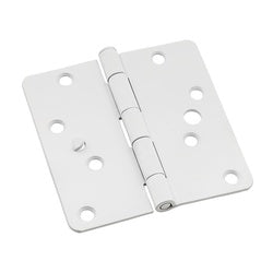 Security Stud 4 Inch 1/4 Radius Door Hinges White 3 Pack
