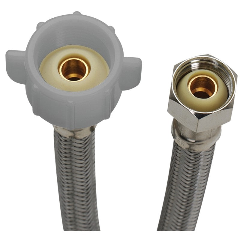 Fluidmaster B3T16 Toilet Connector, 1/2 in Inlet, Compression Inlet, 7/8 in Outlet, Ballcock Outlet, 16 in L