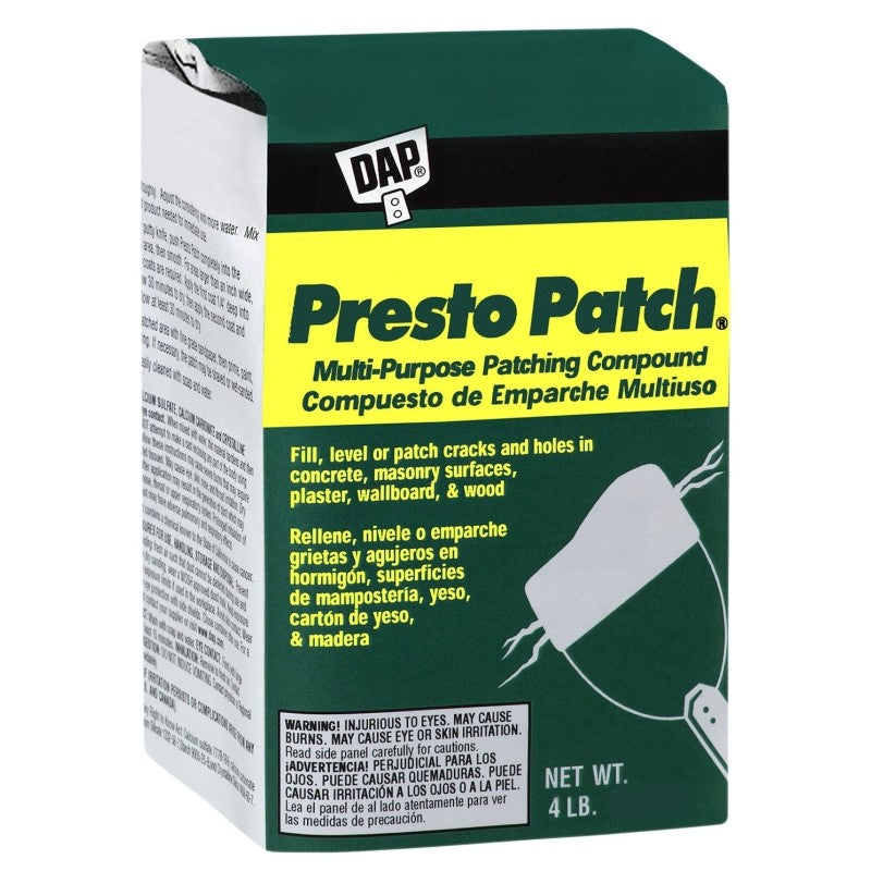 DAP Presto Patch 58505 Patching Compound, White, 4 lb Bag