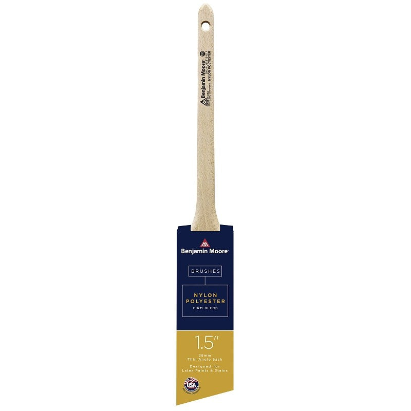 Benjamin Moore U61815-017 Paint Brush, Wood Handle, Firm Brush, 2-3/16 in L Bristle, Nylon/Polyester Bristle, 1 EA
