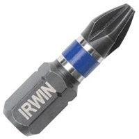 Irwin 1837327 Power Bit, #2 Drive, Phillips Drive, 1/4 in Shank, Hex Shank, 1 in L, S2 Steel, 2/PK