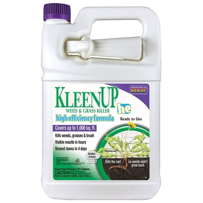 Bonide KleenUp he 758 Weed and Grass Killer Ready-to-Use, Liquid, Off-White/Yellow, 1 gal (Pack of 4)
