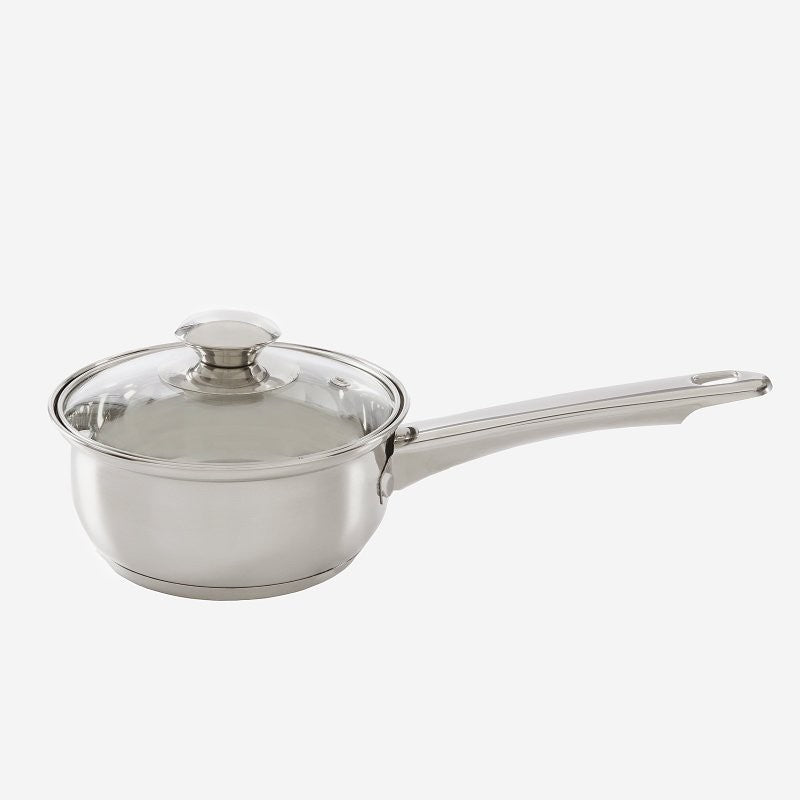Ecolution Pure Intentions Series ESTL-2814 Sauce Pan with Glass Lid, 1 qt Capacity, Stainless Steel, Polished
