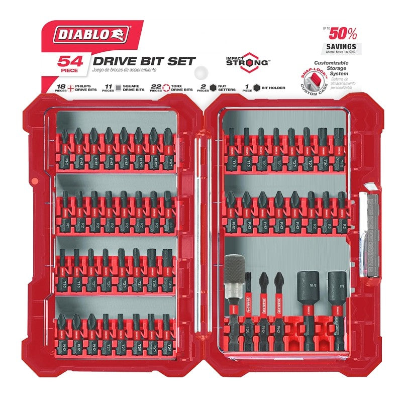 Diablo DSC-S54 Screwdriver Bit Set, 54-Piece