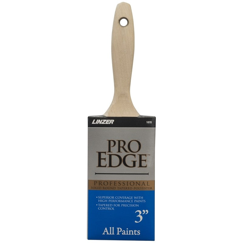 Linzer 1870-3 Paint Brush, 3 in W, Nylon/Polyester Bristle, Beavertail Handle