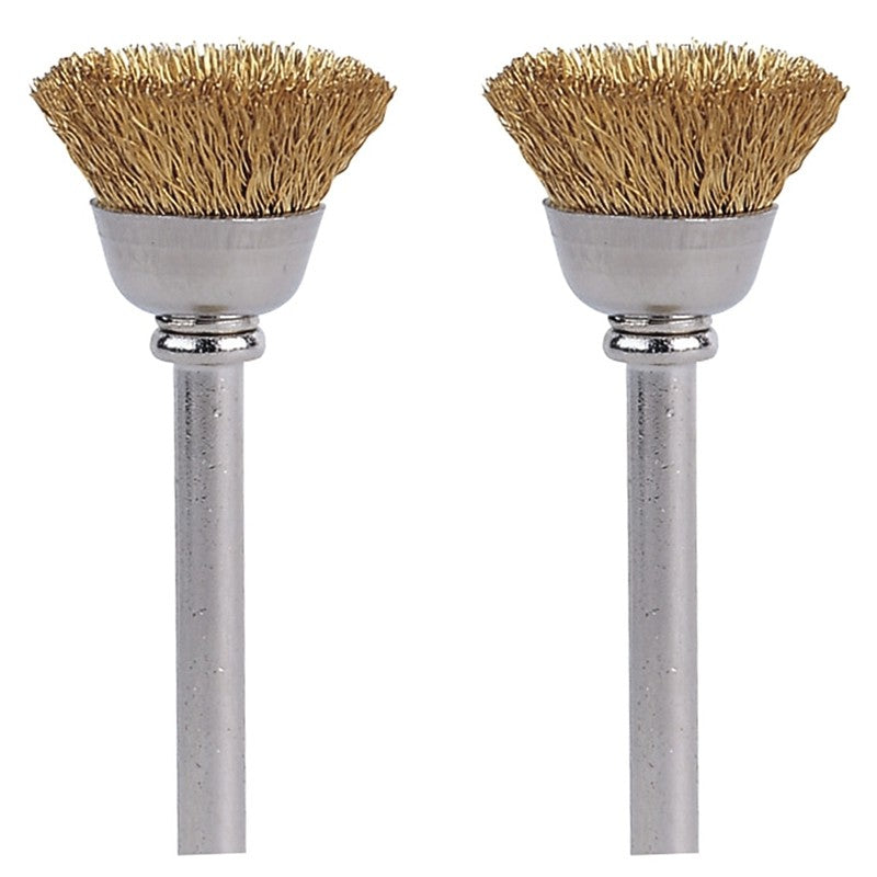 Dremel 536-02 Brush, 1/2 in Dia, 1/8 in Arbor/Shank, Brass Bristle, 2/PK