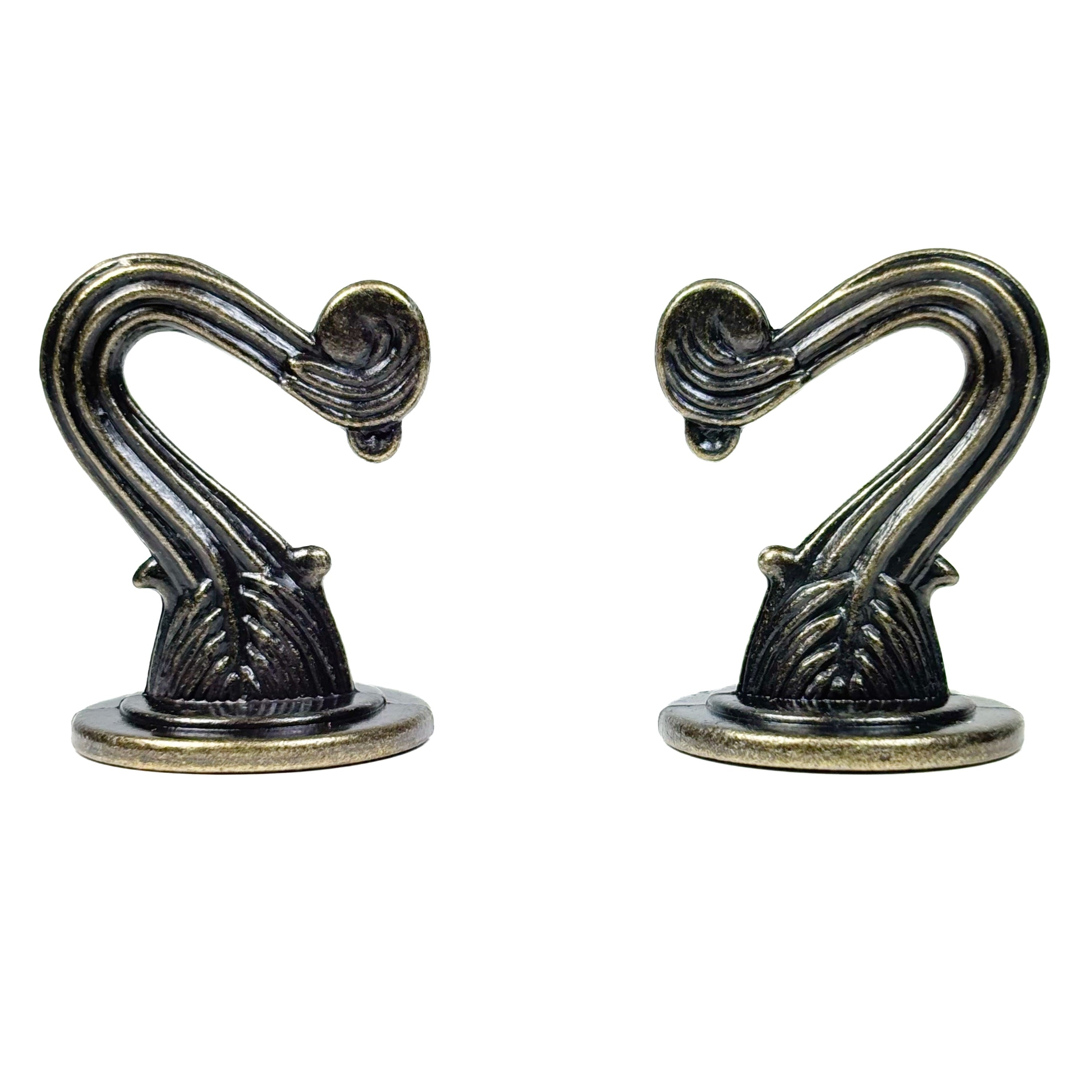 Ceiling Swag Hooks 1-1/2 Inch Antique Brass Die Cast 2 Pack (POS)