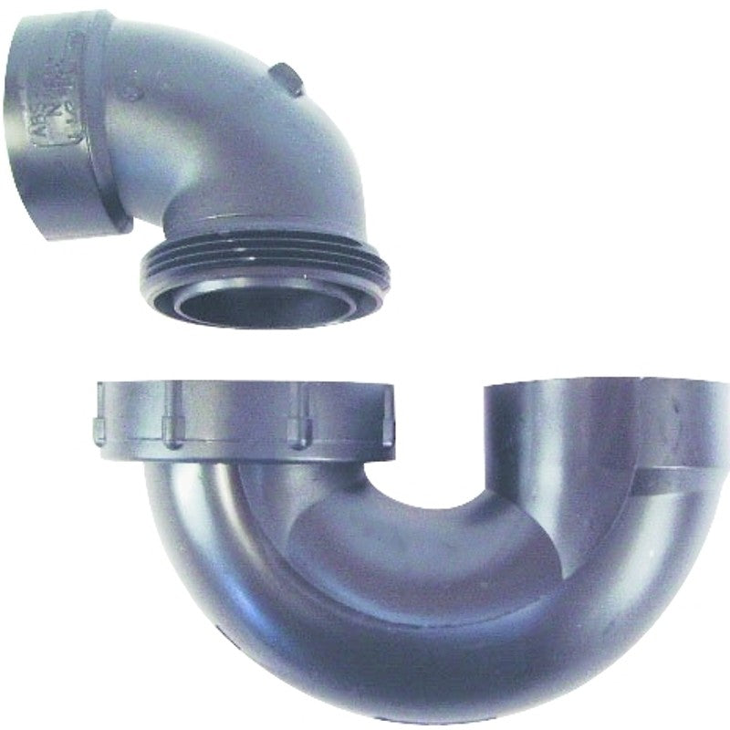 US Hardware P-098C Bathtub Trap, ABS, Black, 1-1/2 x 1-1/2 in ID