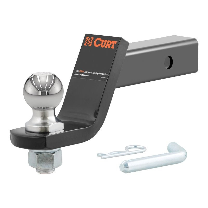 Curt 45856 Ball Mount, 8-1/4 in L, 4 in Drop, 2 in Dia Hitch Ball, Powder-Coated