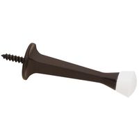 Square Taper Door Stop 3 Inch Oil Rubbed Bronze With Black Rubber Tip