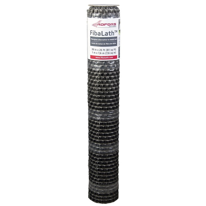 Adfors FibaLath FLX7207-A Stucco Netting, 25 ft L, 39 in W, 0.22 in Thick, Fiberglass, Gray