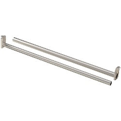 Adjustable Closet Rod With Ends 48 Inch to 72 Inch Satin Nickel (POS)
