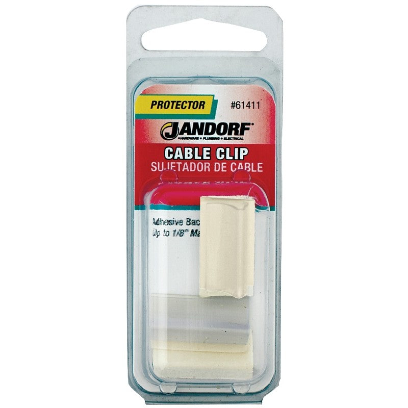 Jandorf 61411 J-Shape Cable Clip, Clamping Range: 1/8 in, PVC, Clear