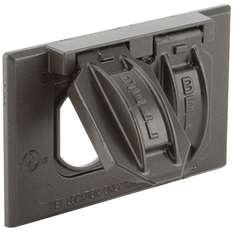 Hubbell 5180-7 Cover, Flip, Snap, 2-13/16 in L, 4-9/16 in W, 1-Gang, Metal, Bronze, 6/CD, Powder-Coated