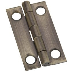 Narrow Craft And Hobby Hinges 1-1/2 By 7/8 Inch Antiqued Solid Brass 2 Pack (POS)