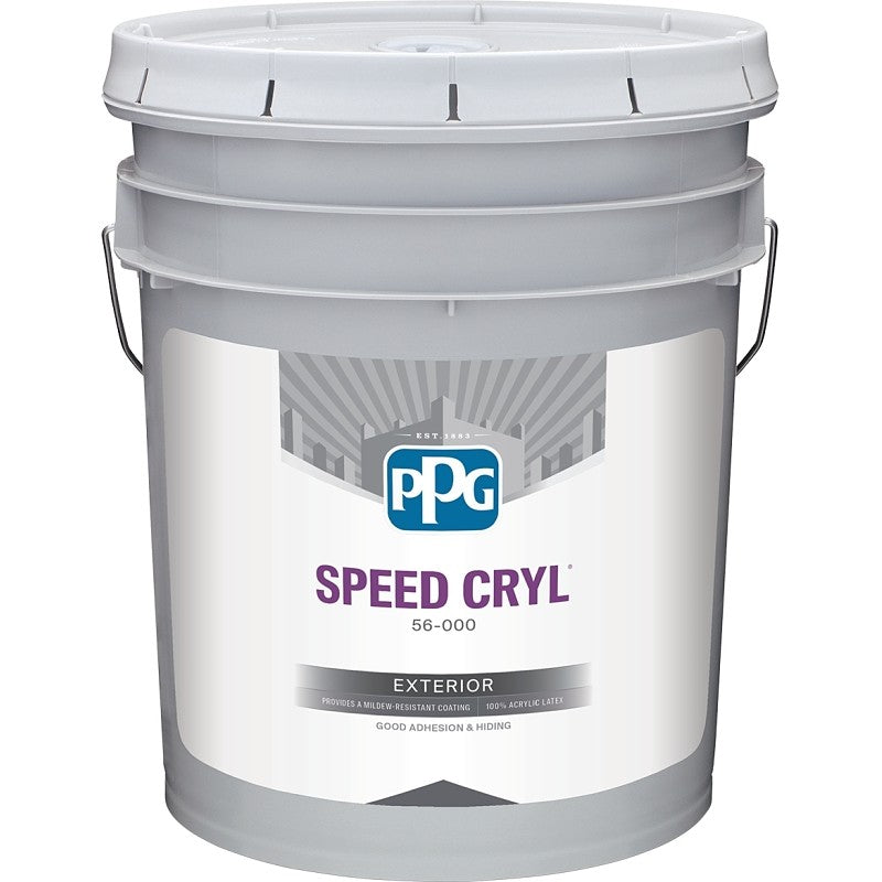 PPG SPEED CRYL 56-110XI-05 Exterior Paint, Flat, Pastel Base/White, 5 gal