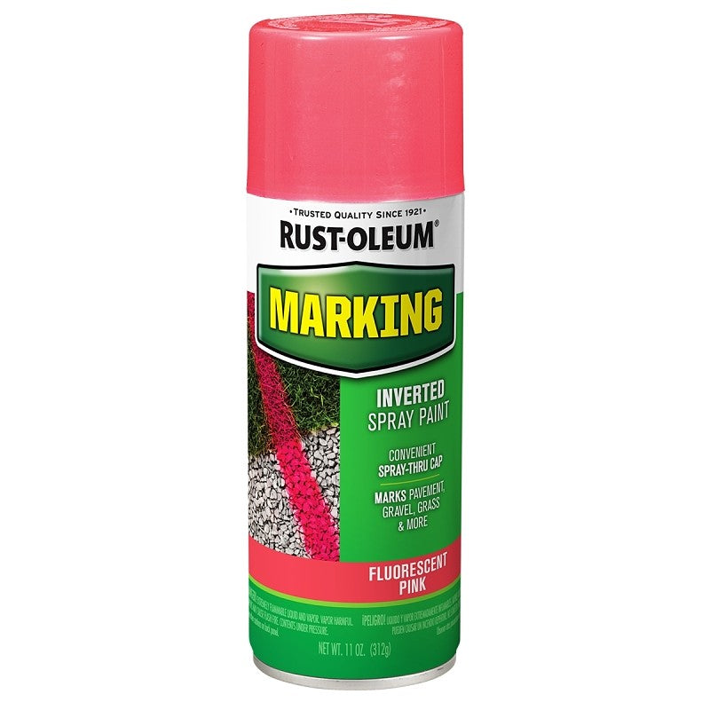 Rust-Oleum 1988830 Inverted Marking Spray Paint, Fluorescent Pink, 11 oz