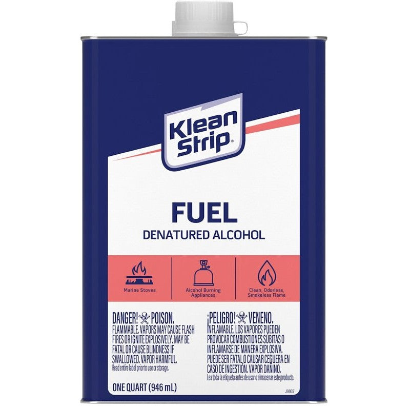 Klean Strip QSL26 Denatured Alcohol Fuel, Liquid, Alcohol, Water White, 1 qt, Can (Pack of 6)