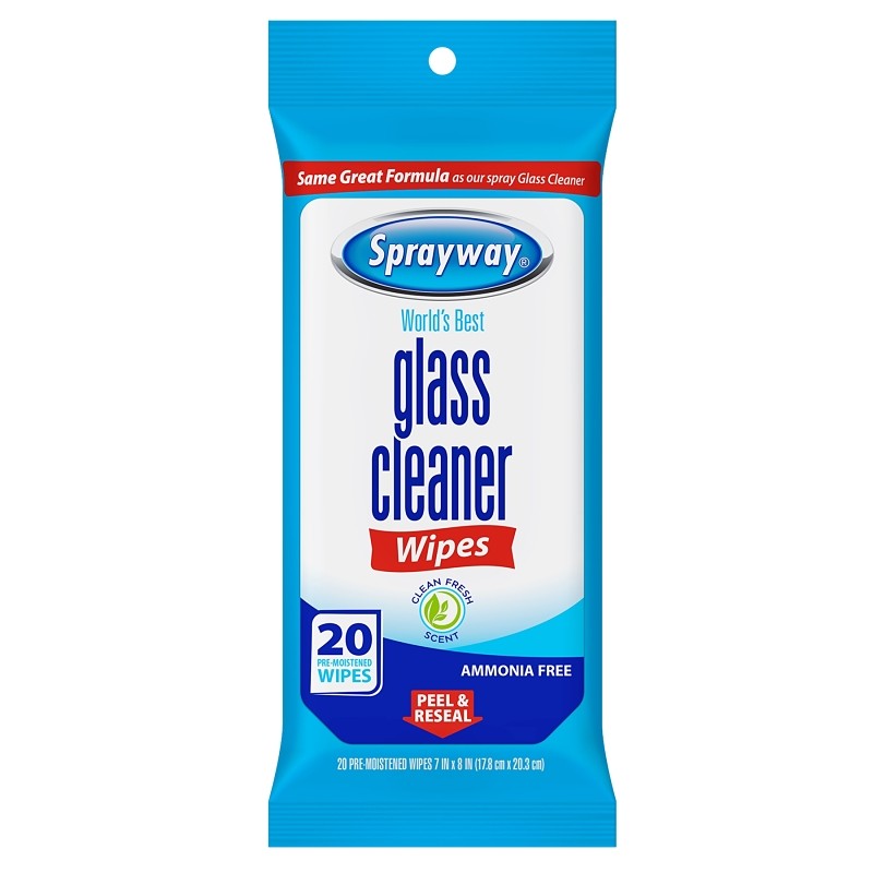 Sprayway COLORmaxx SW199R Cleaning Wipe, 20 ct Pouch, Liquid