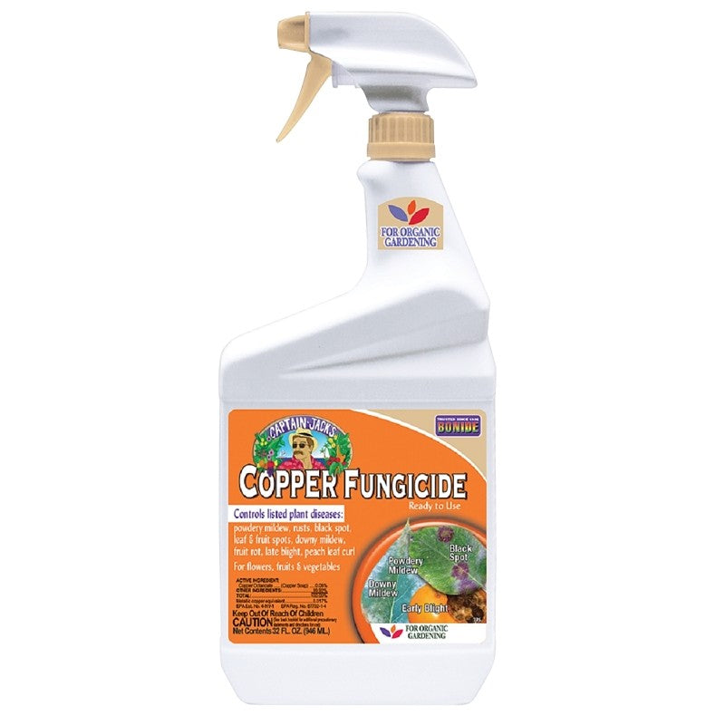 Bonide 775 Copper Fungicide, Liquid, Fat, Blue, 1 qt Bottle