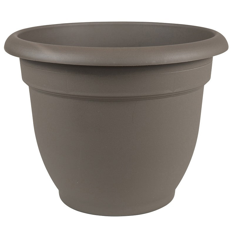 Bloem AP1060 Planter, 10 in Dia, 8-1/2 in H, 11 in W, Round, Plastic, Peppercorn