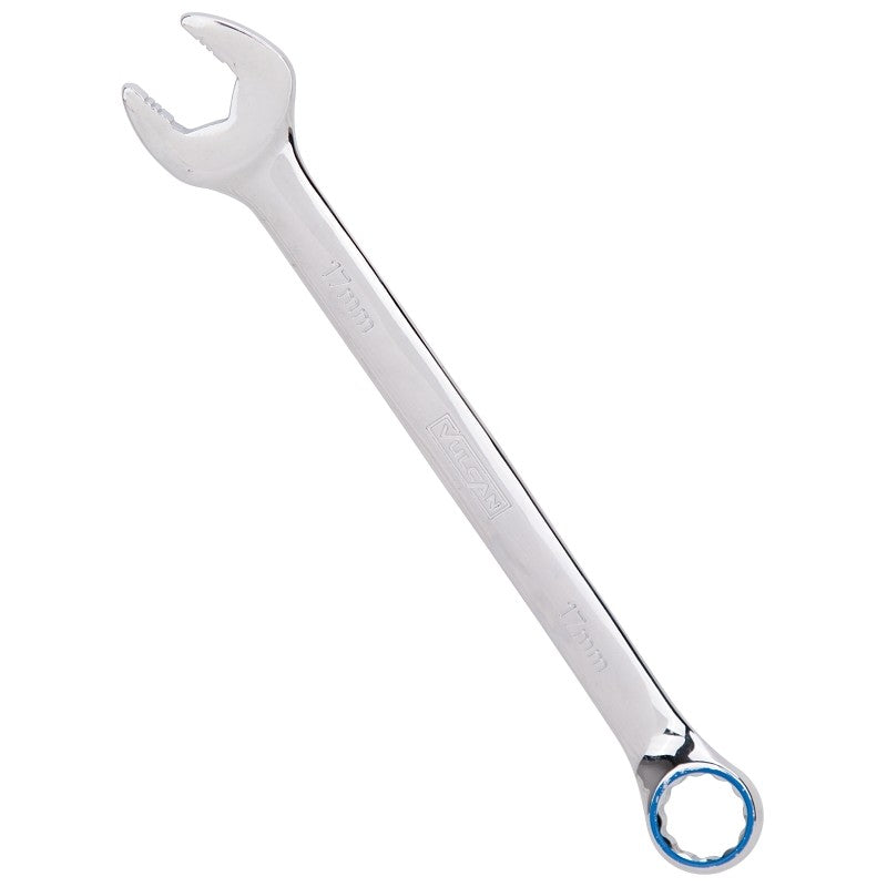 Vulcan MT6549356 Combination Wrench, Metric, 17 mm Head, Chrome Vanadium Steel, Silver