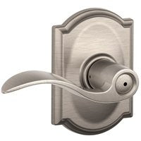 Schlage F Series F40VACC619CAM Privacy Lever, Satin Nickel, 2-1/4 in L x 5-1/2 in W x 2-3/4 in H Dimensions