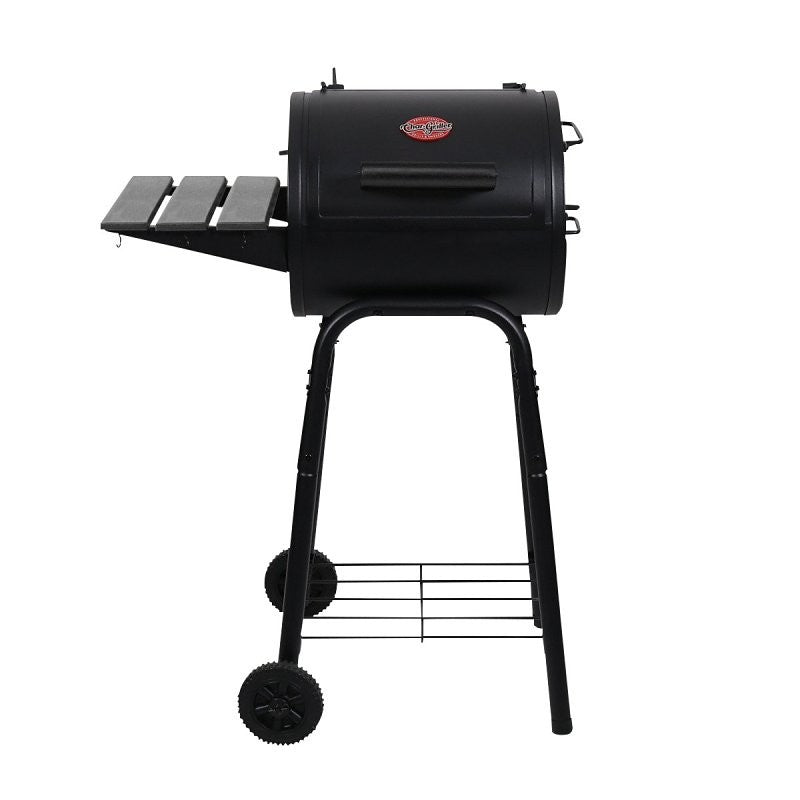 Char-Griller 1616 Charcoal Grill and Smoker, 250 sq-in Primary Cooking Surface, Black, Rack Storage, Steel Body