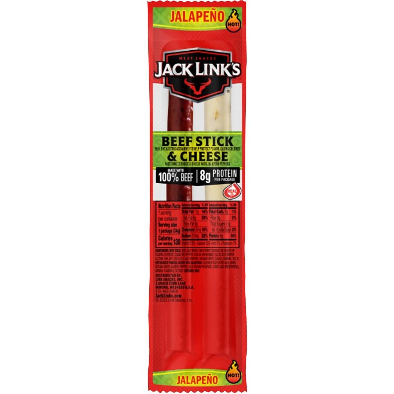 Jack Link's 01040 Snack, Stick, Beef, Cheese, 1.2 oz (Pack of 16)