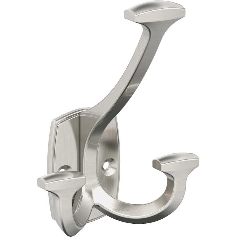 Amerock Vicinity Series H37004G10 Decorative Hook, 3-1/8 in W, Zinc, Satin Nickel, 25 lb, 2-11/16 in Projection