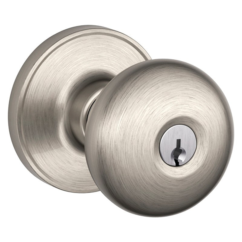 Schlage J Series J54 STR 619 Entry Knob, Knob Handle, Satin Nickel, Metal, C Keyway, Re-Key Technology: Traditional