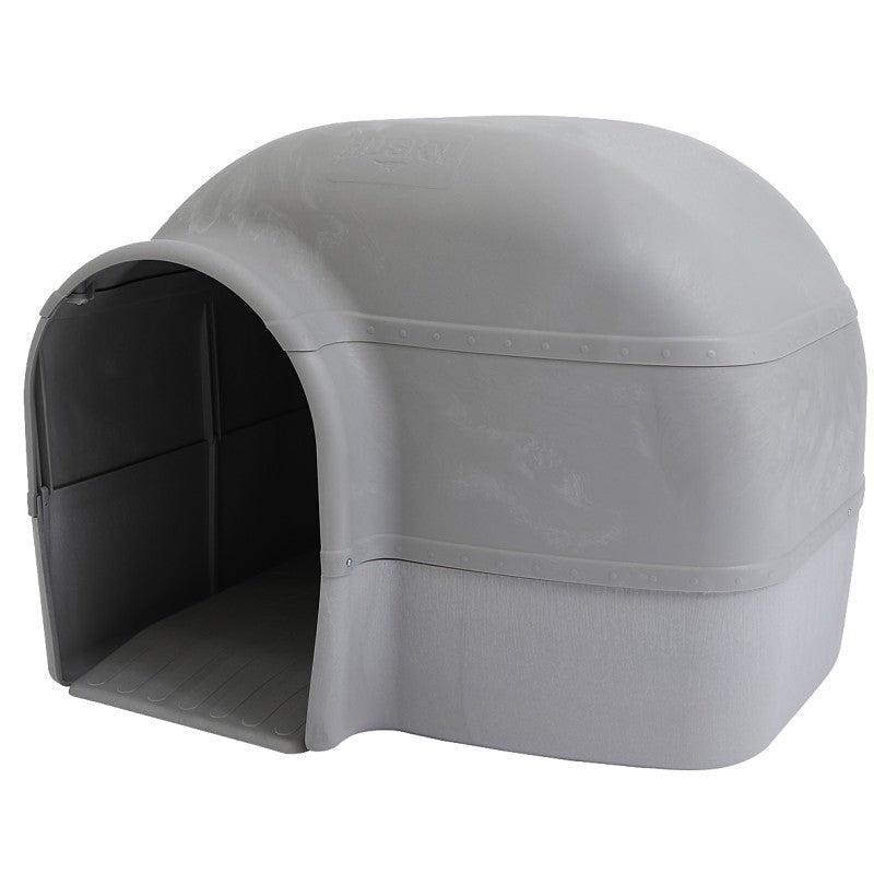 Petmate 25415 Husky Dog House, 33-1/2 in OAL, 33.2 in OAW, 26 in OAH, Plastic, Gray