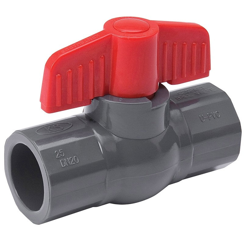 B & K 107-604 Ball Valve, 3/4 in Connection, Compression, 150 psi Pressure, PVC Body