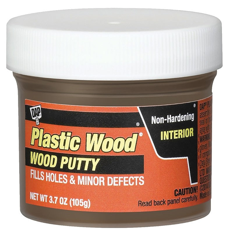 DAP 7079821255 Wood Putty, Solid, Mild, Pleasant, Dark Walnut, 3.7 oz, Tub (Pack of 6)