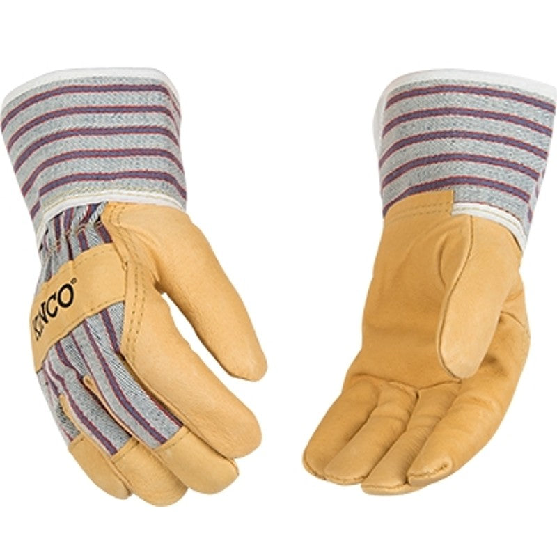 Kinco 1927-Y Protective Gloves with Safety Cuff, Wing Thumb, Blue/Gray/Yellow