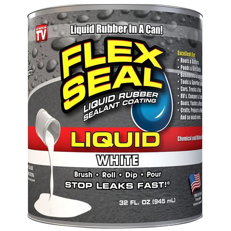 Flex Seal LFSWHTR32 Rubberized Coating, White, 32 oz