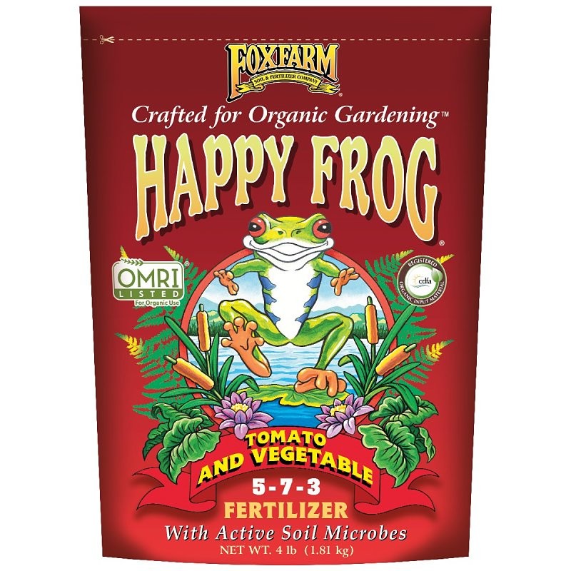 Happy Frog HFTV4 Tomato and Vegetable Fertilizer, 4 lb Bag, Granular, 5-7-3 N-P-K Ratio