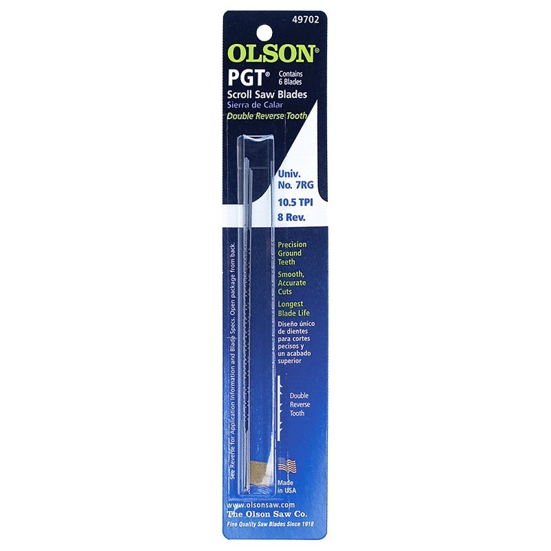 Olson PG49702 Scroll Saw Blade, 0.047 in W, 5 in L