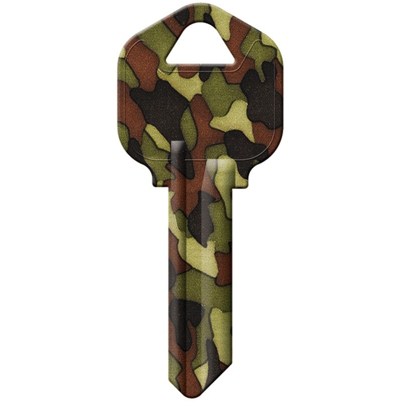 Hy-Ko 16010KW1-06 Key Blank, Camouflage, Solid Brass, Nickel, For: Kwikset KW1, Titan KW10 Keyways (Pack of 10)