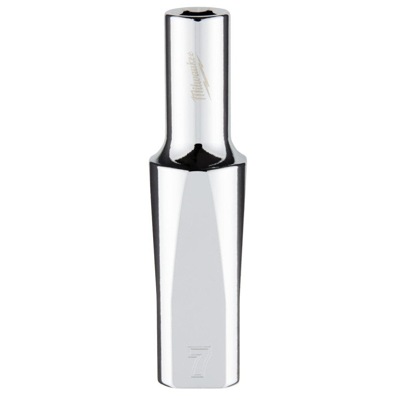 Milwaukee 45-34-9091 Socket, 7 mm Socket, Deep Socket, 3.543 in OAL, 3/8 in Drive, 6-Point, Chrome Vanadium Steel